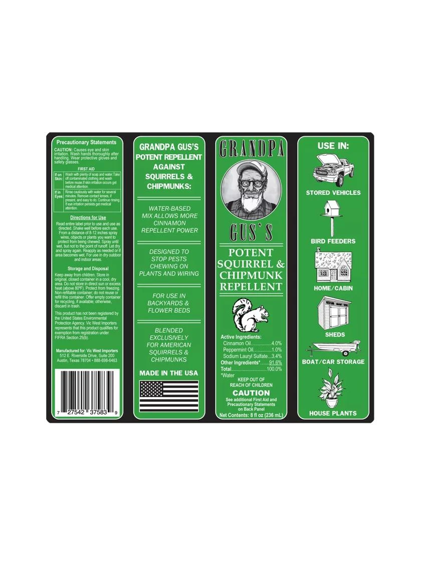 Grandpa Gus's Squirrel And Chipmunk Repellent Spray - Image 2